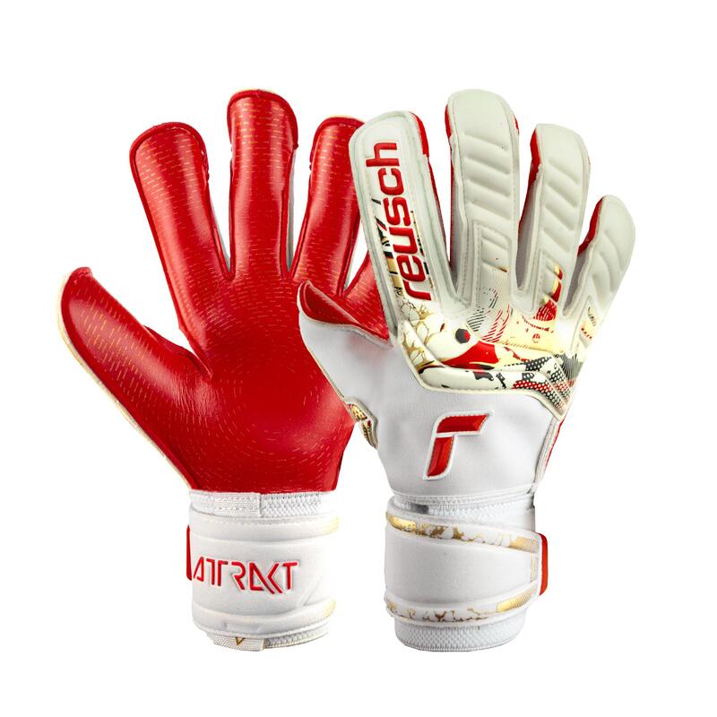 Damen/Herren Fussball Torwarthandschuhe - Reusch Attrakt Gold X Glueprint weiss