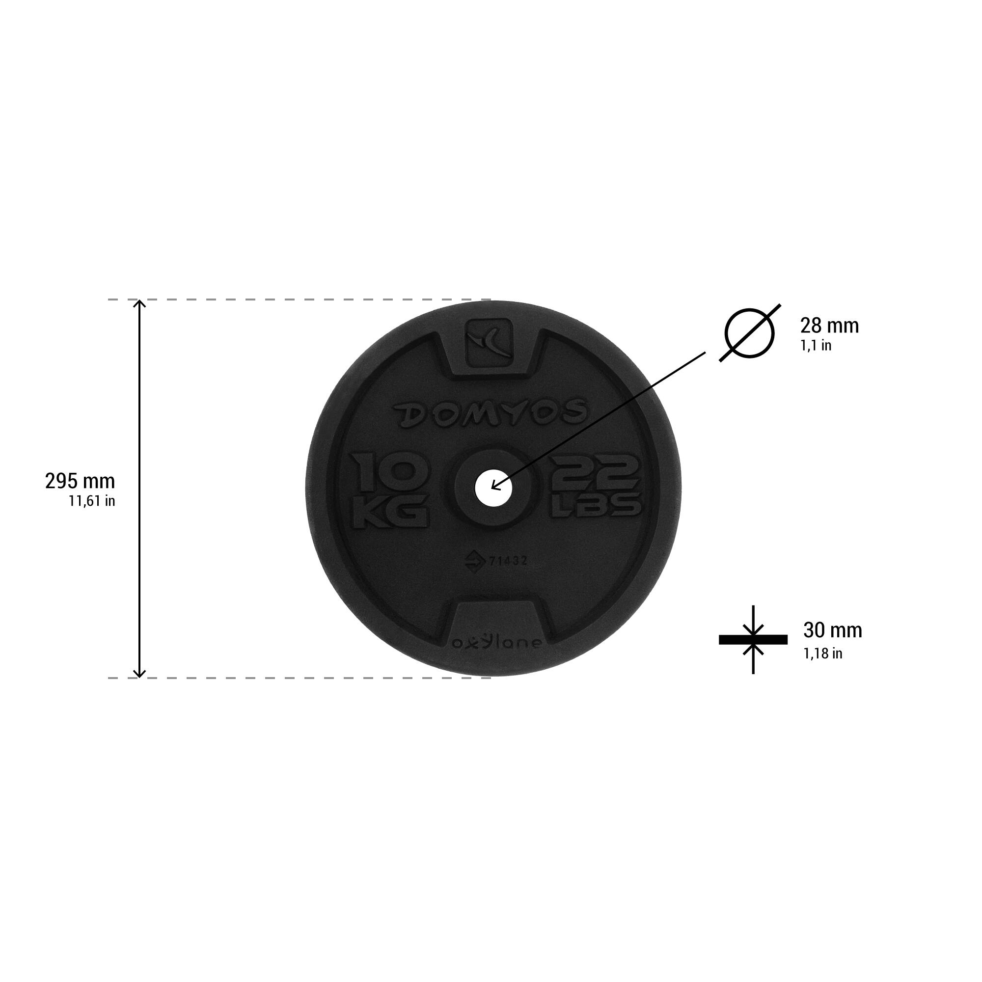 28 mm Cast Iron Weight Plate - MDF Black - CORENGTH