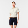 Women's short-sleeved golf polo shirt - MW500 light beige