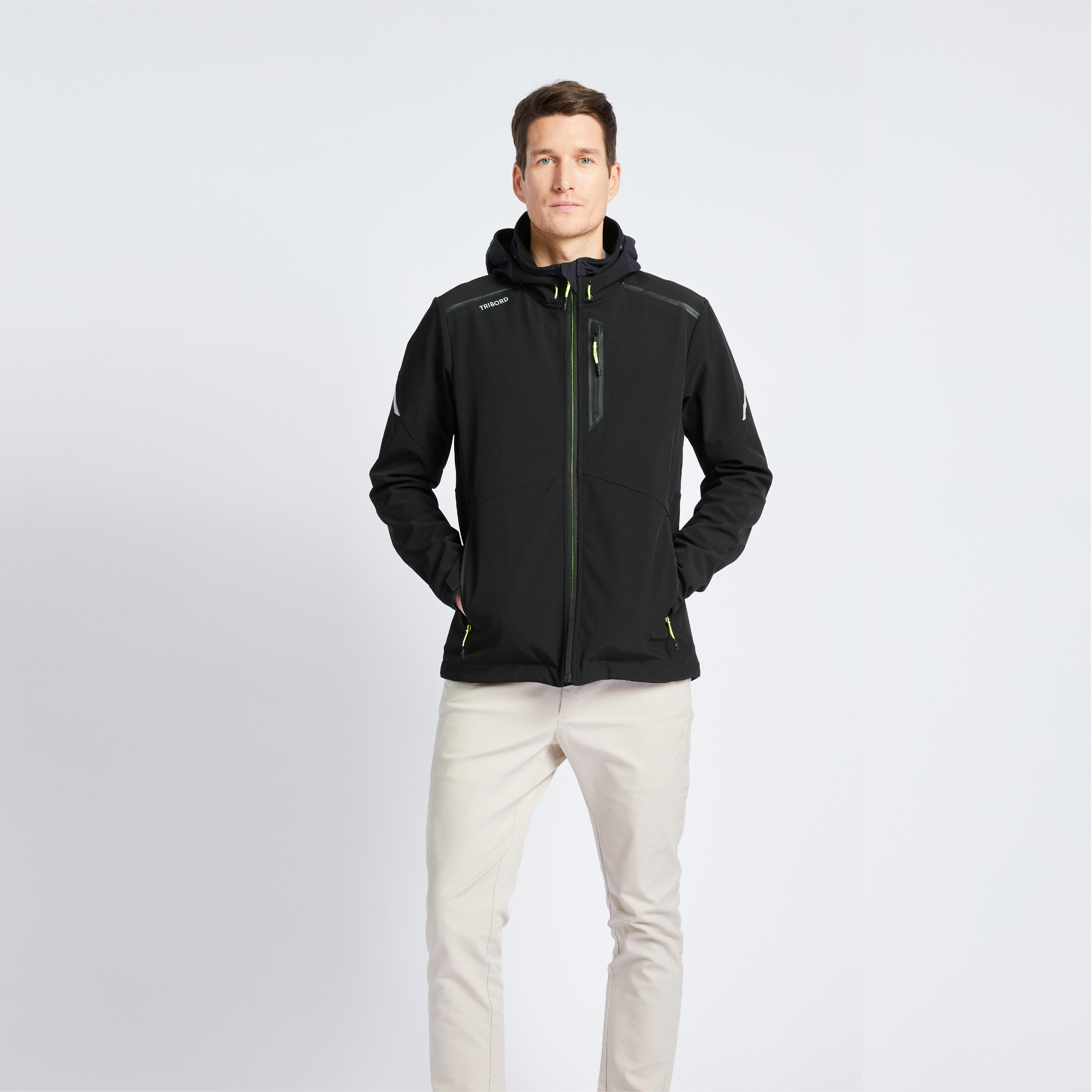 Men’s Sailing windproof Softshell jacket 500 - Black 10/10