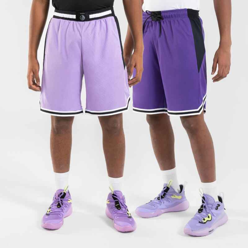 Damen/Herren Basketball Shorts wendbar - SH500R violett/lila