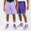 Vīriešu/sieviešu divpusējie basketbola šorti “SH500R”, purpura/ceriņkrāsas