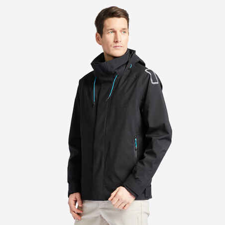 Segelblouson Regenjacke Herren wasserdicht - Sailing 500 schwarz