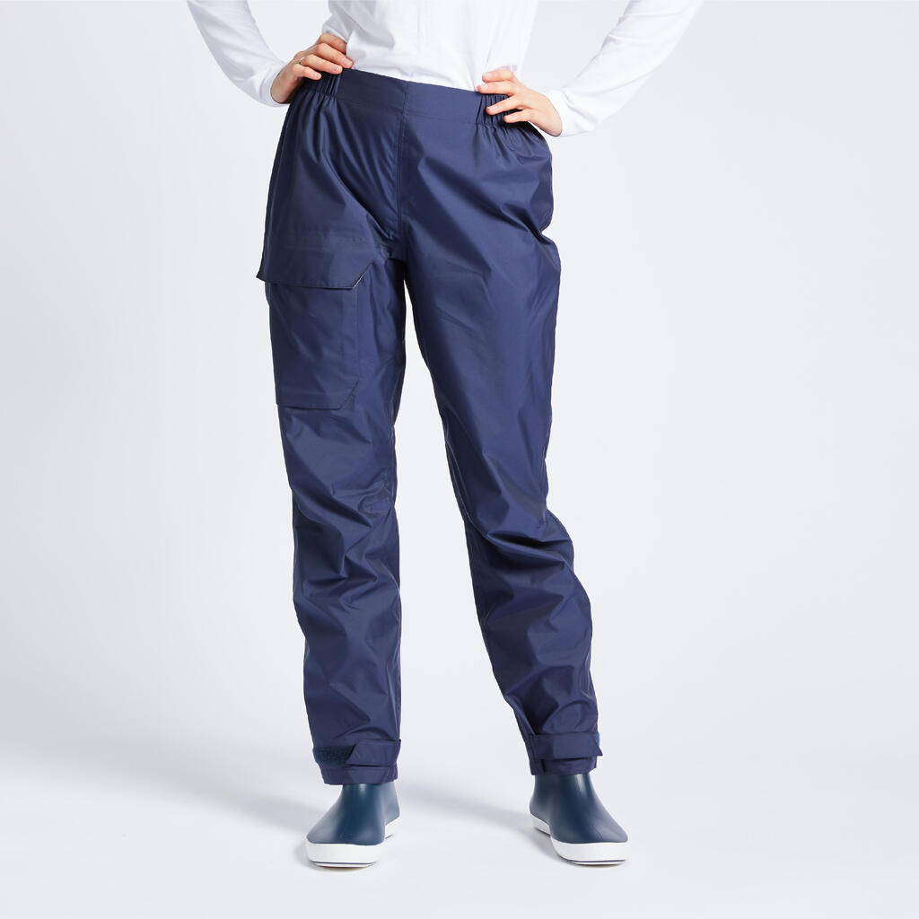 Women's waterproof sailing overtrousers 100 - Navy