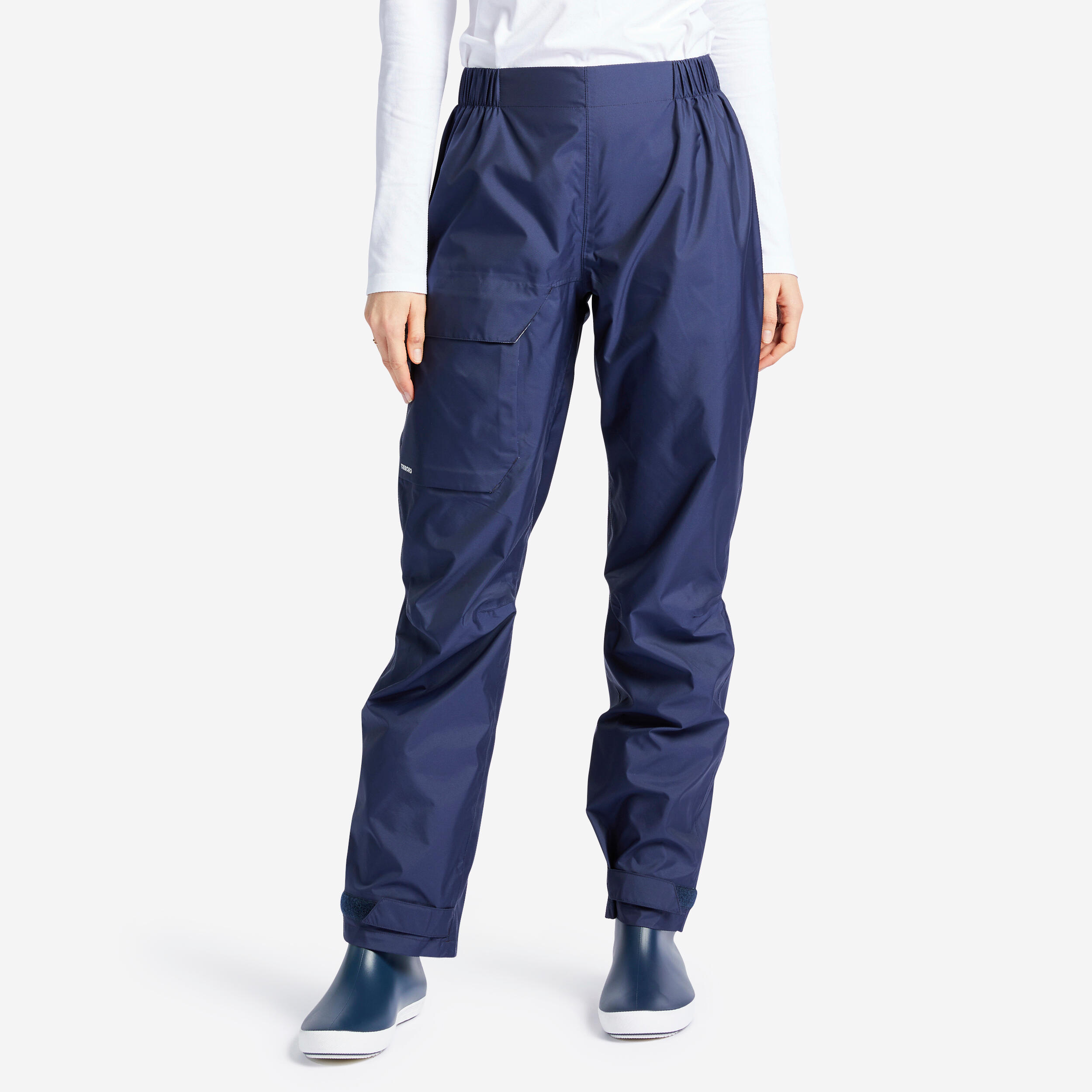 Women's Waterproof Sailing Overtrousers 100 Eco-designed navy