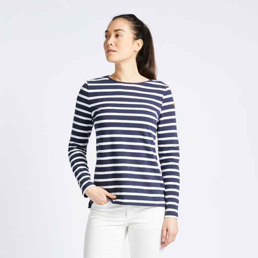 
      Sieviešu burāšanas jūrnieku krekls “100”, zils, balts
  