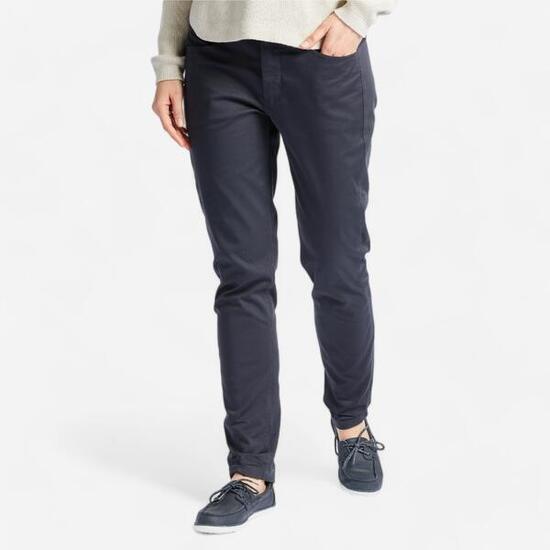 Chinohose Segeln Damen 100 grau