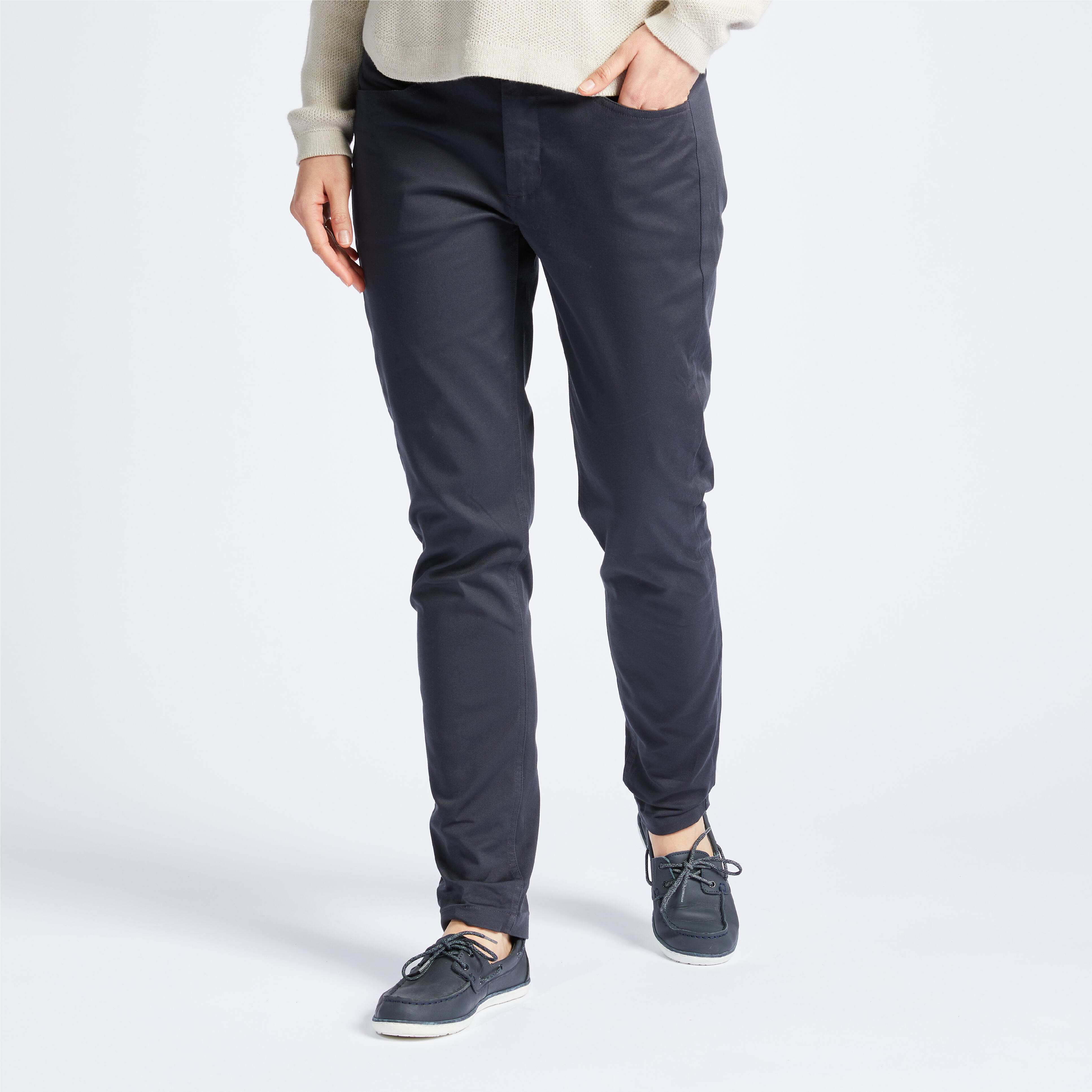 Pantalon Navigatie Sailing 100 Gri Dama