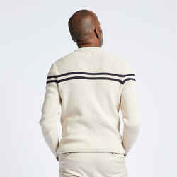 Men's Sailor Pullover - beige and blue striped