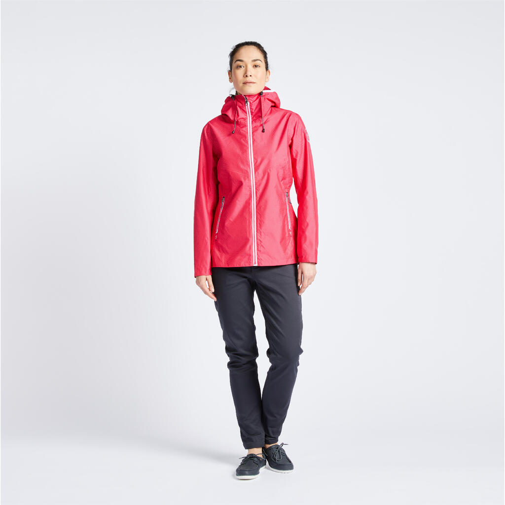 Women’s waterproof sailing jacket - wet-weather jacket SAILING 100 ochre