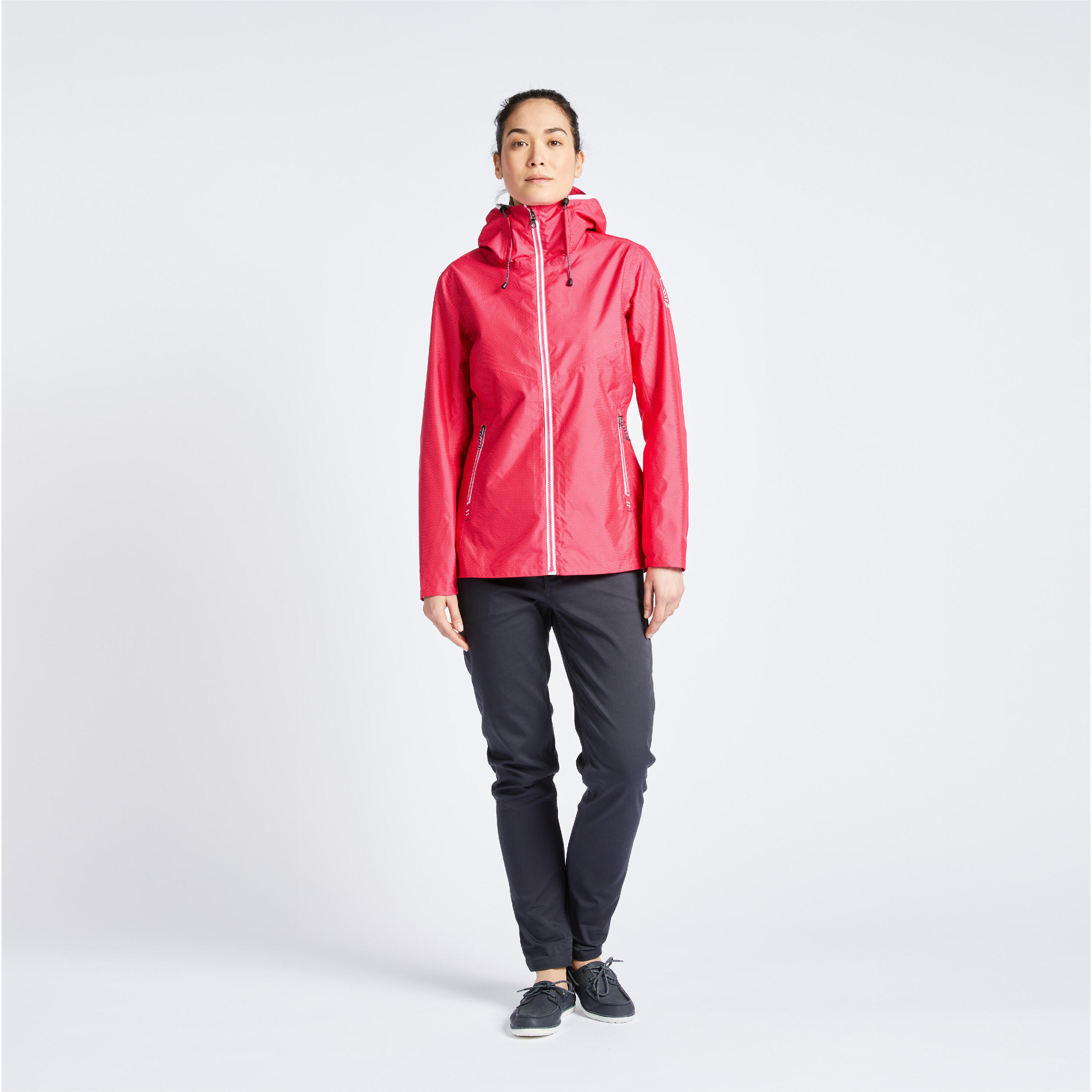 Women's waterproof sailing jacket 100 - All Over Pink 9/9