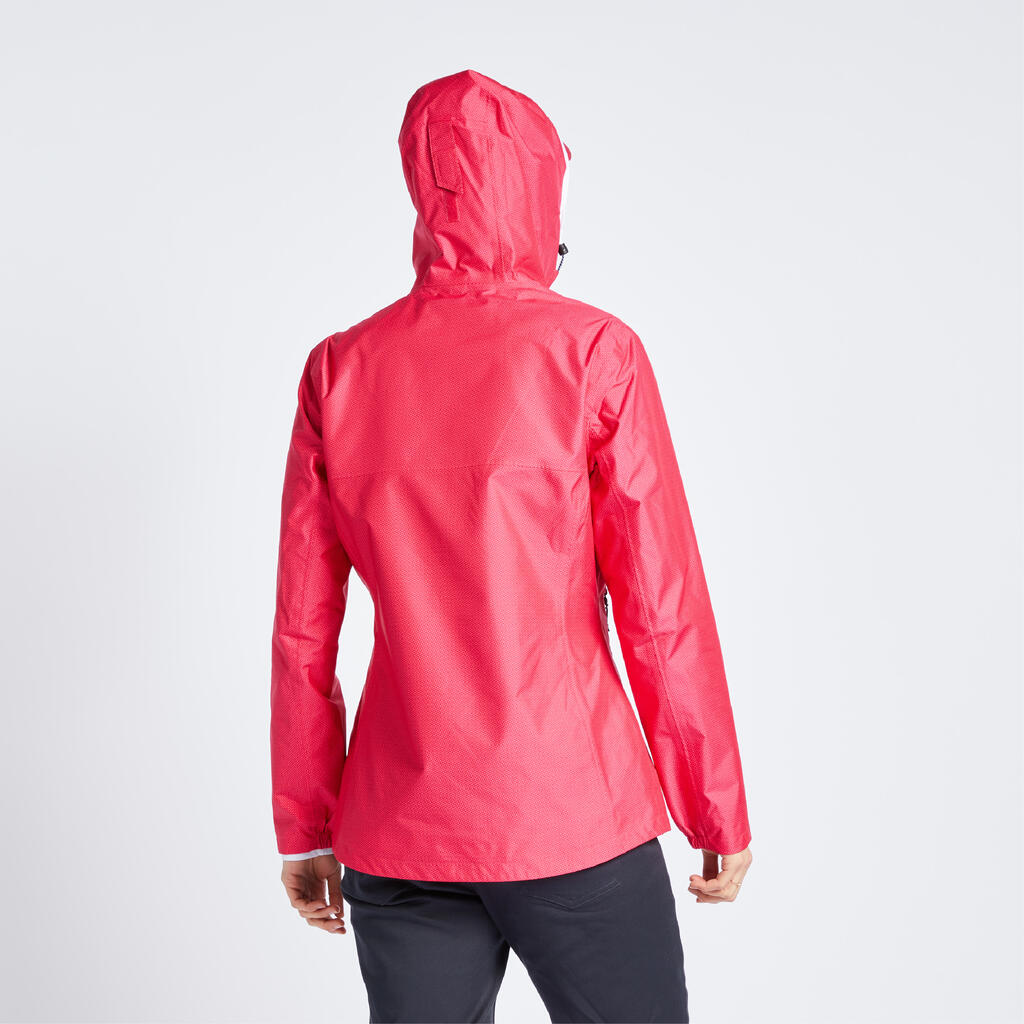 Veste imperméable de voile - veste de pluie SAILING 100 femme All over rose