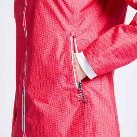 Γυναικείο αδιάβροχο μπουφάν ιστιοπλοΐας 100 - All Over Pink
