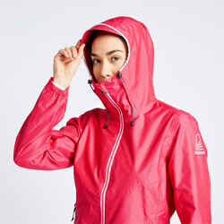 Women's waterproof sailing jacket 100 - All Over Pink