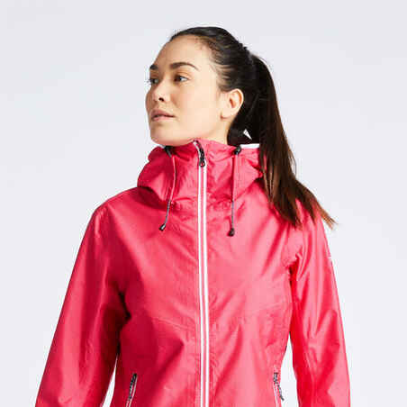 Women's waterproof sailing jacket 100 - All Over Pink