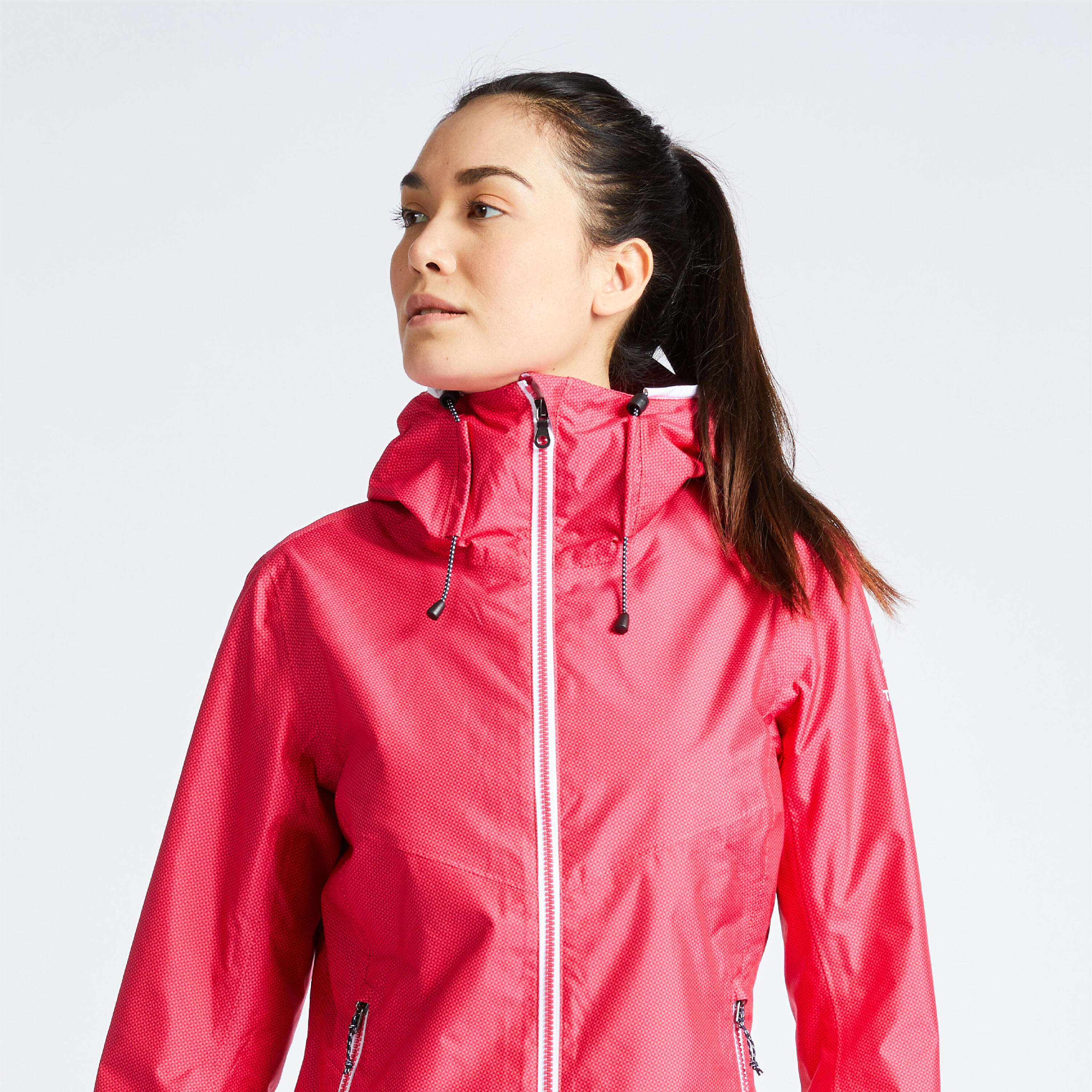 Women's waterproof sailing jacket 100 - All Over Pink 4/9