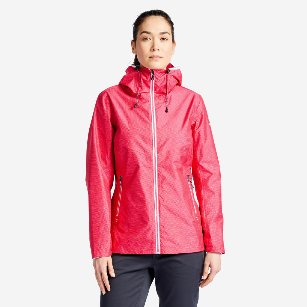 Women’s waterproof sailing jacket - wet-weather jacket SAILING 100 ochre