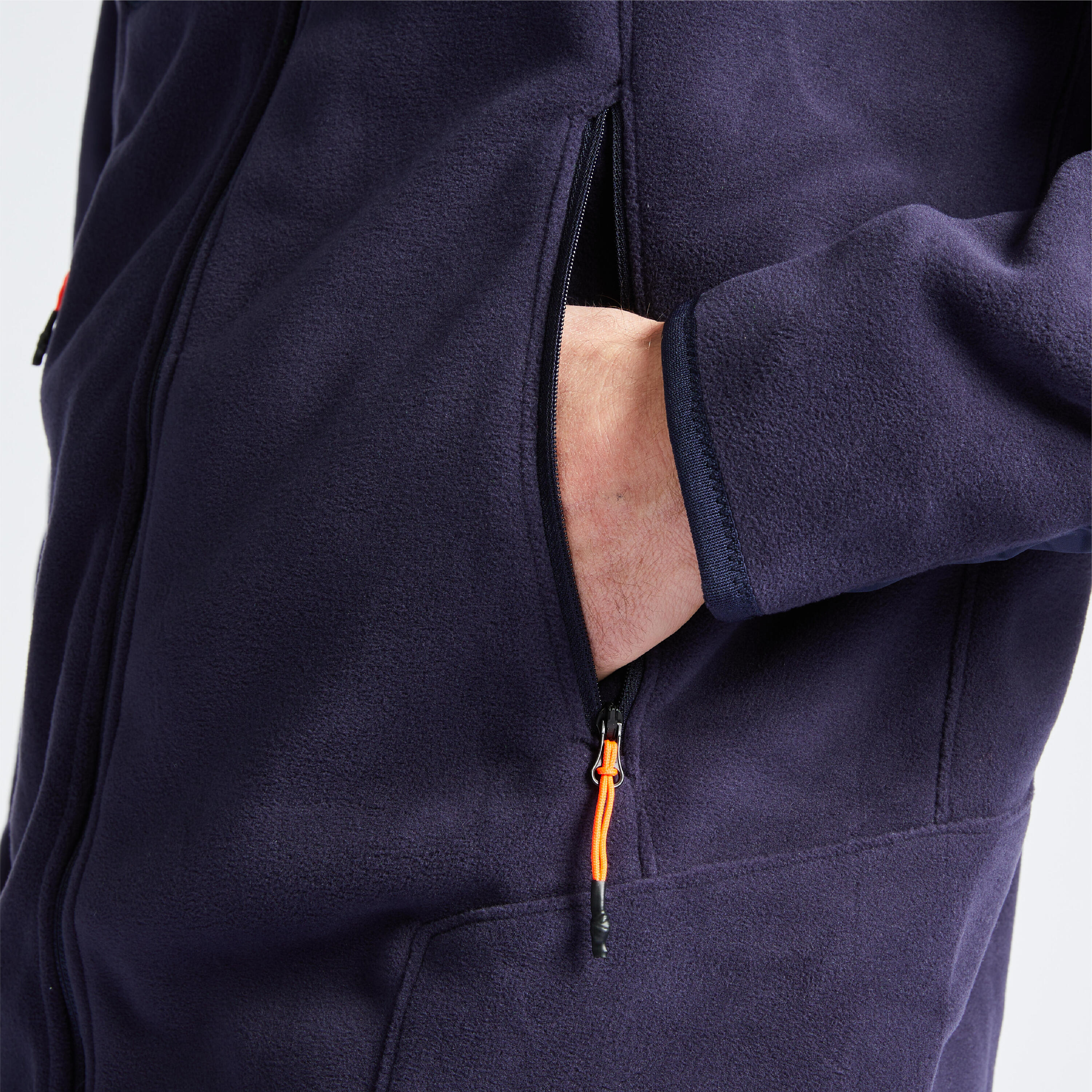 Chaqueta forro polar Hombre perlante cortavientos azul marino 5/6