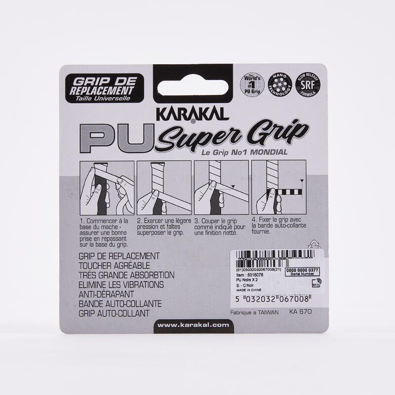 GRIP DE SQUASH SUPER PU GRIP X2 NEGRO