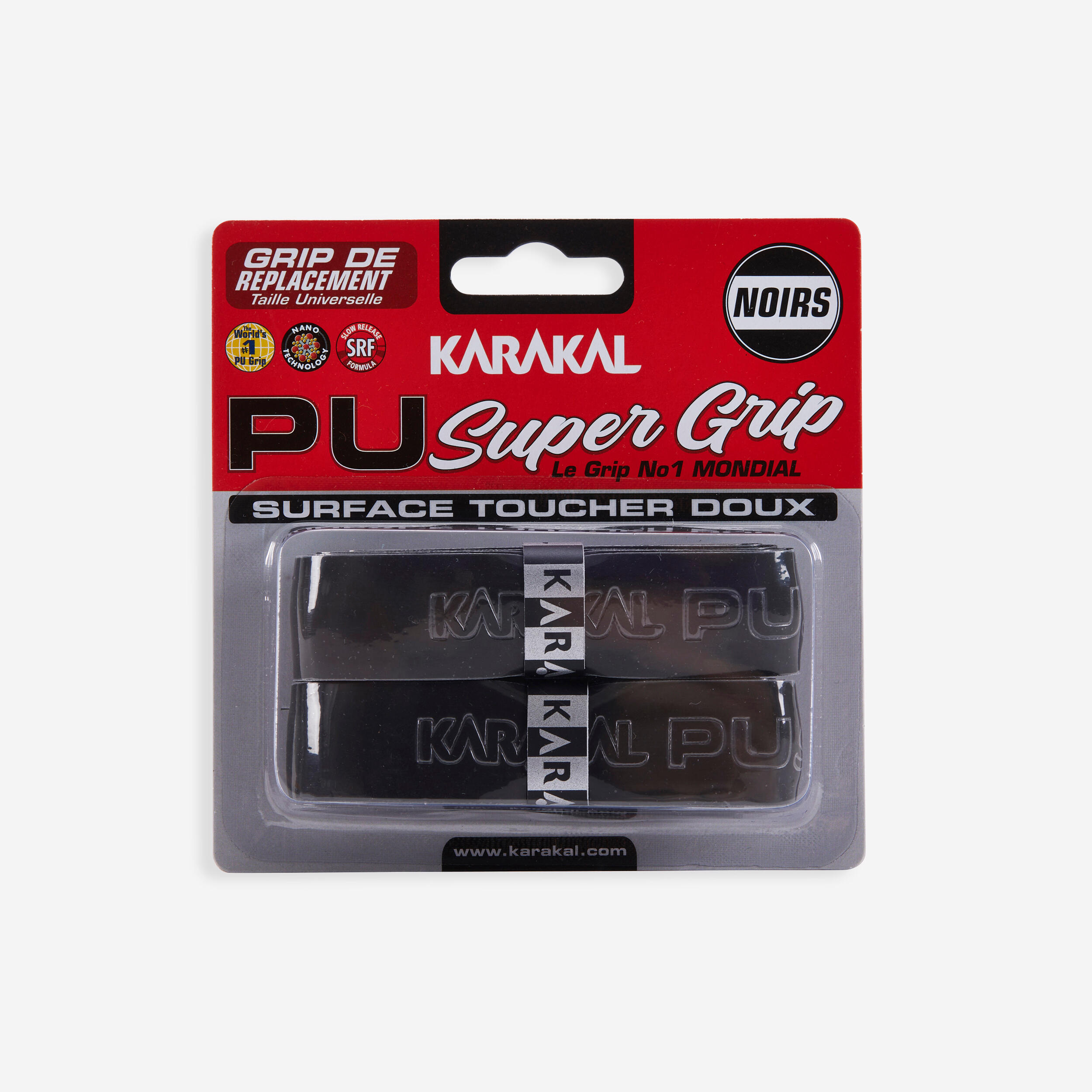 Grip de squash super pu preto (conjunto de 2)