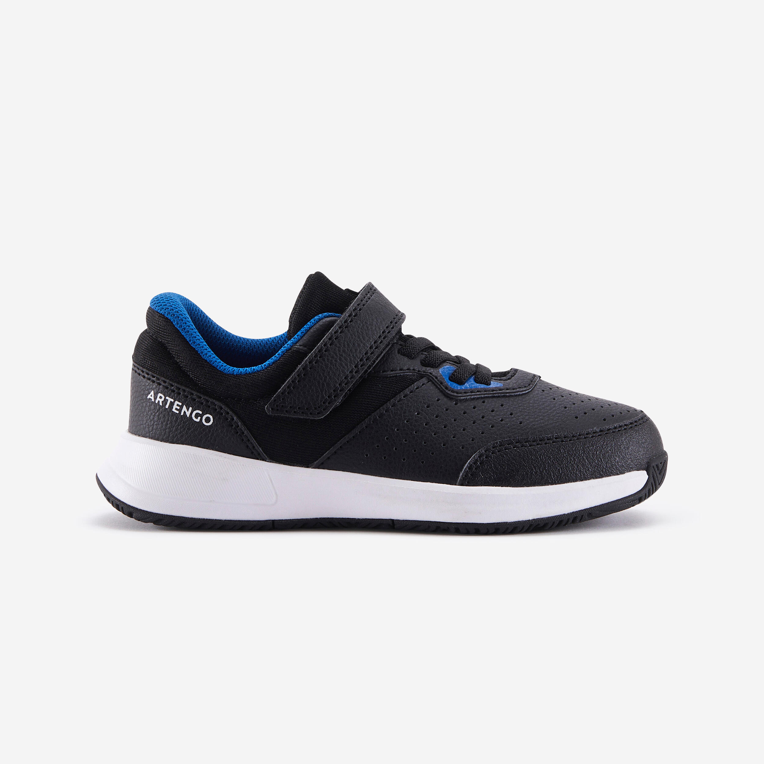chaussures de tennis à scratchs enfant - essentiel kd noir bleu - artengo