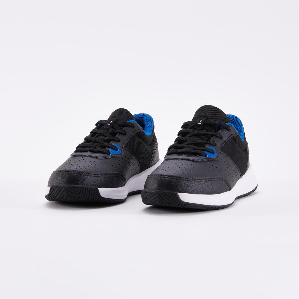 Calzado de tennis con agujetas negro y azul para niños Essentiel