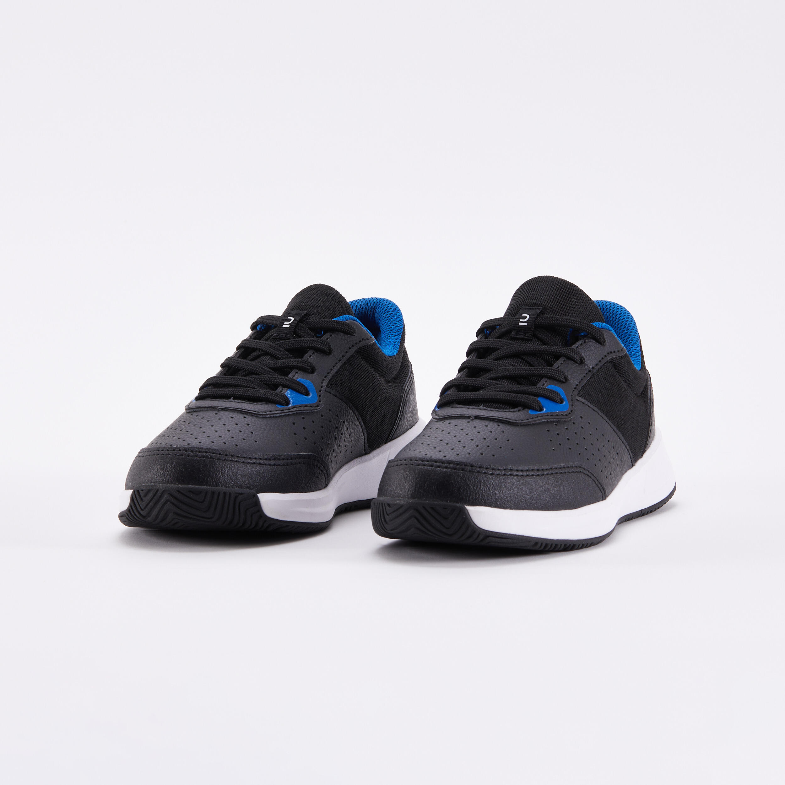 Kids' Lace-Up Essential Tennis Shoes - Black & Blue 6/8