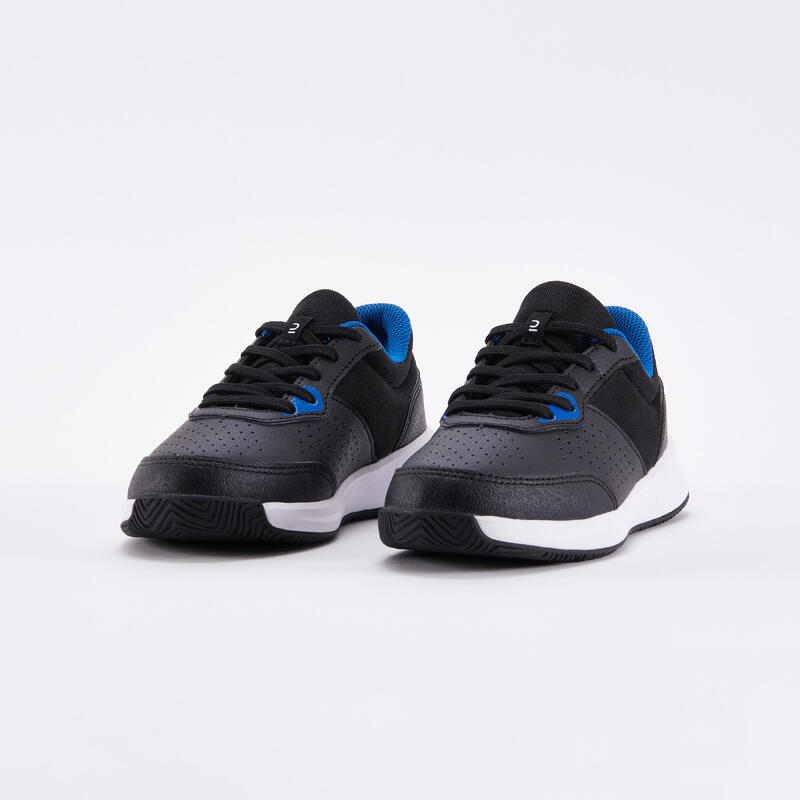 兒童綁帶式網球鞋 Essential－黑色／藍色