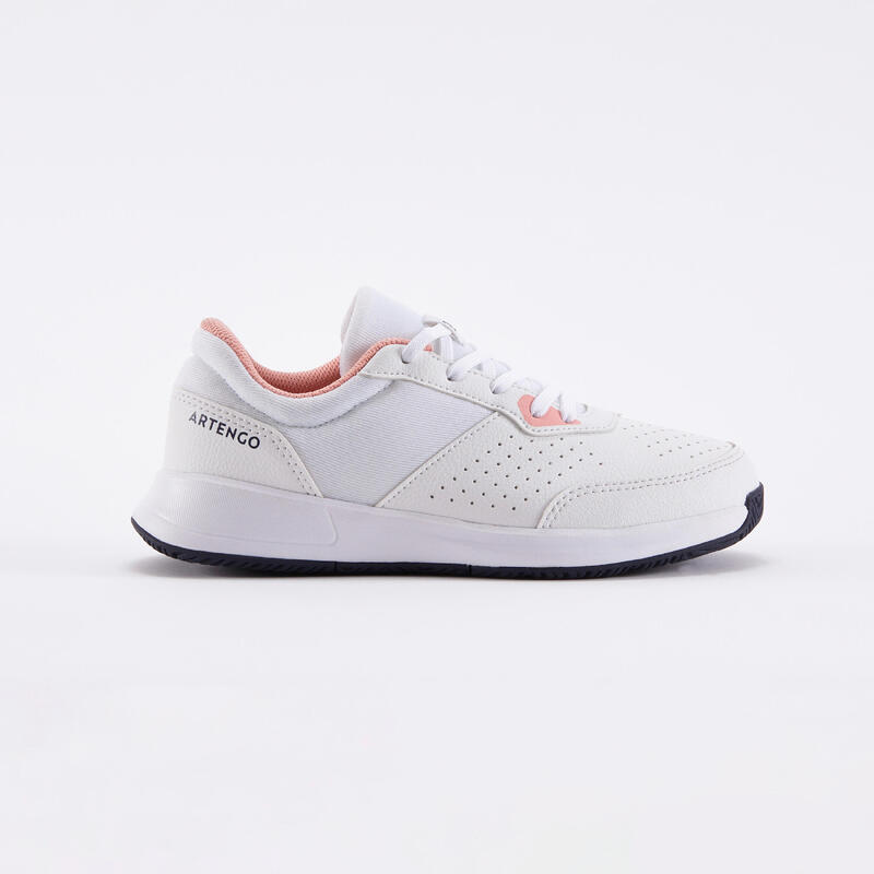 Kids' Lace-Up Tennis Shoes Essential - White/Pink