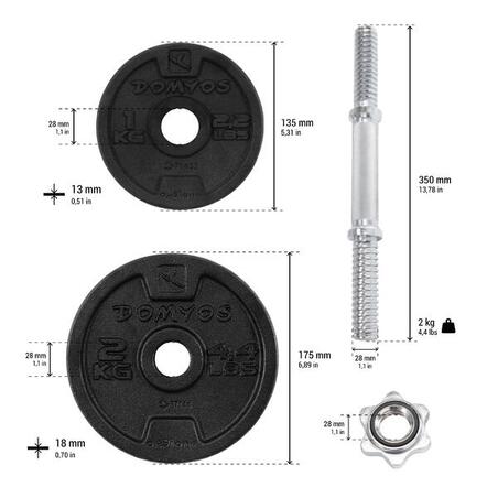 Kit haltères de musculation 20kg