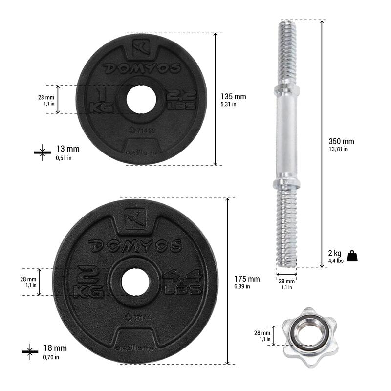 Kit haltères à vis (valise) 20KG 4