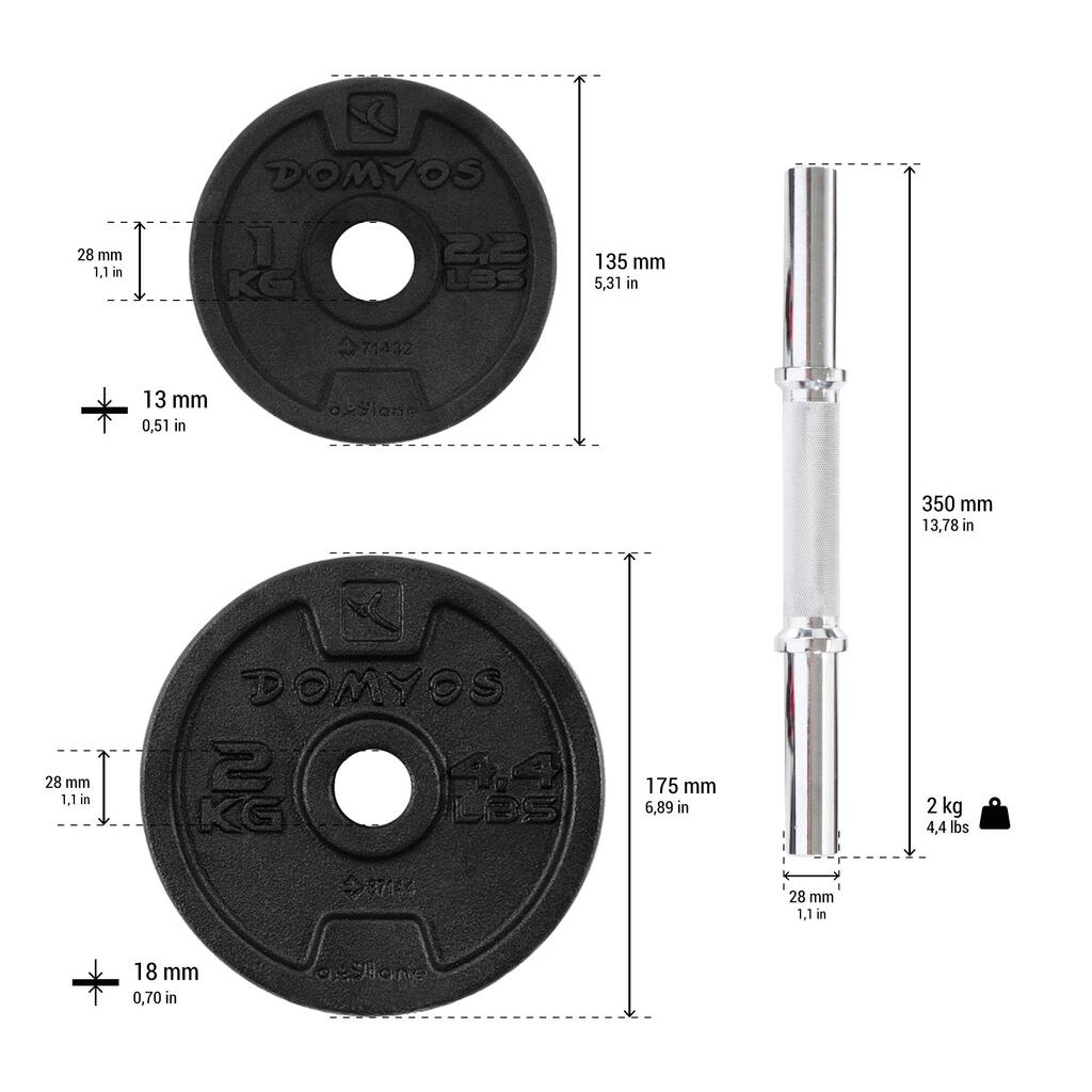 KIT MANCUERNAS MUSCULACIÓN 10 KG