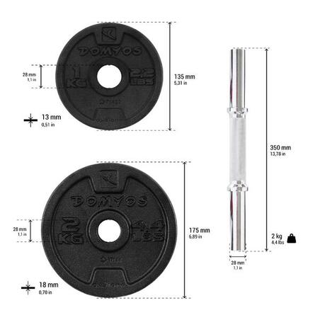 KIT haltère 10 KG musculation