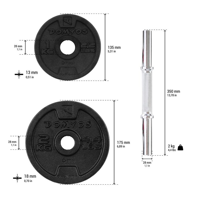Kit haltères musculation 10 kg 3
