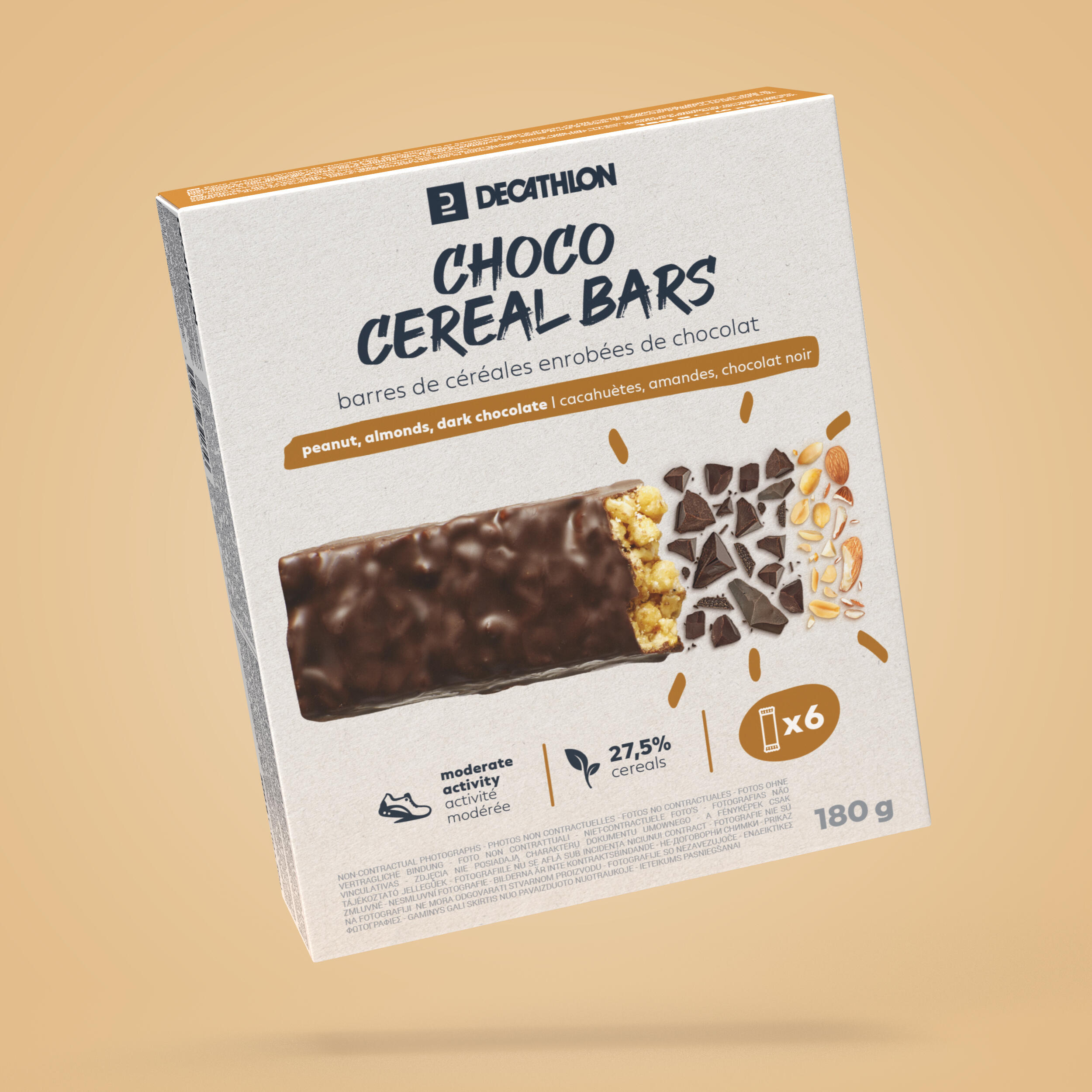 Baton de Cereale cu Arahide și Migdale Învelit în Ciocolată x6 arahide