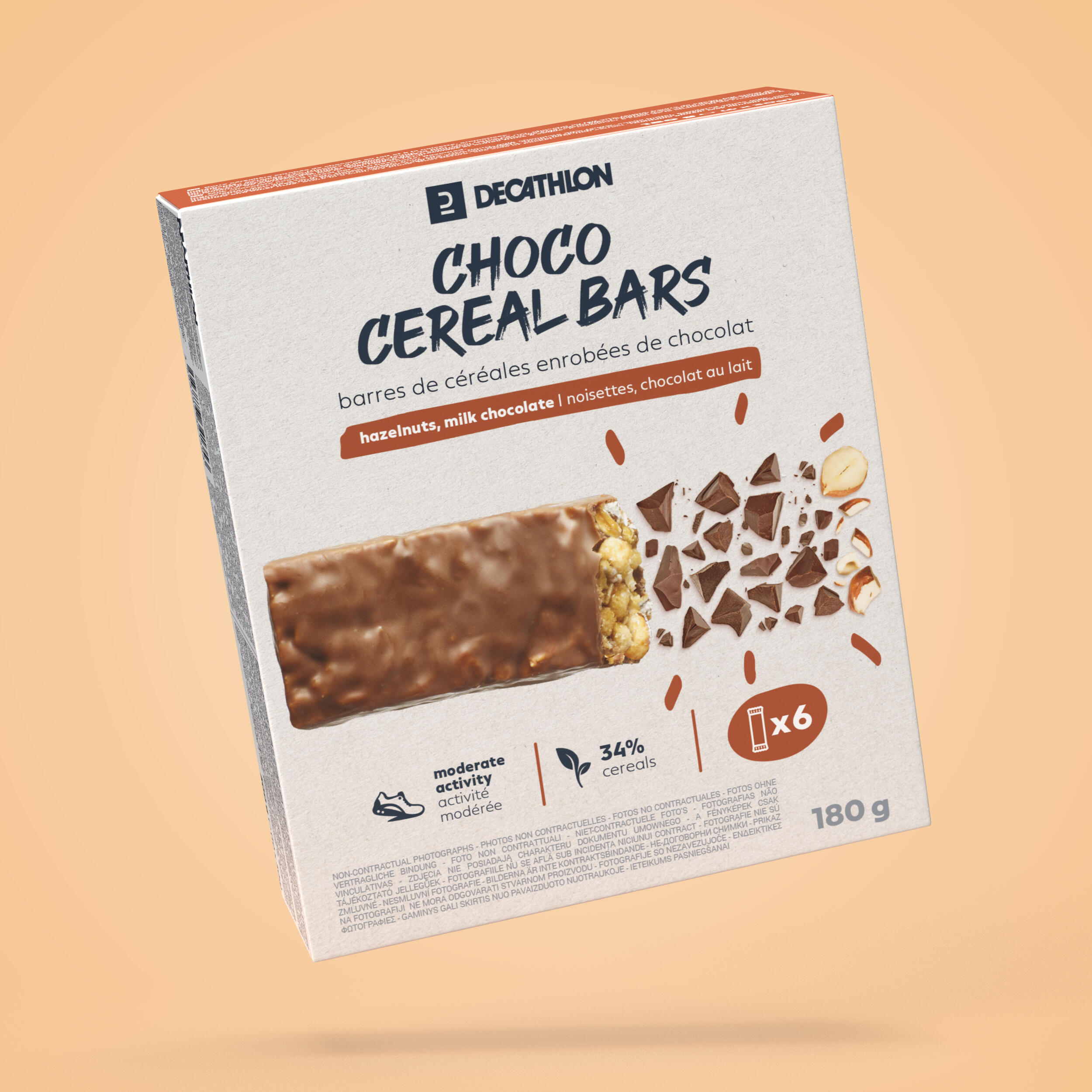 Baton de Cereale cu Alune Învelit în Ciocolată x6 DECATHLON ALUNE