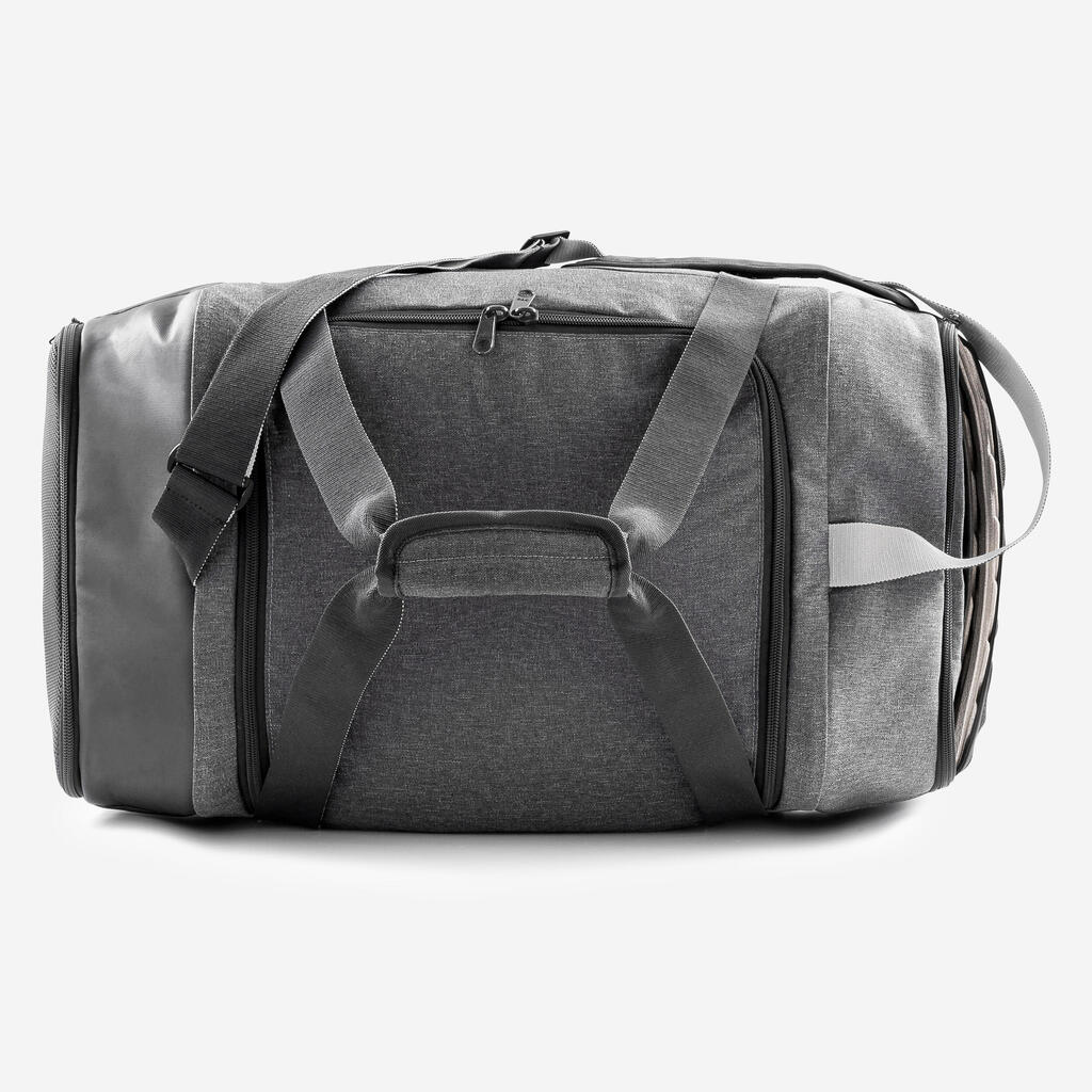 Sac de sport rigide et déperlant 55L,  noir et gris