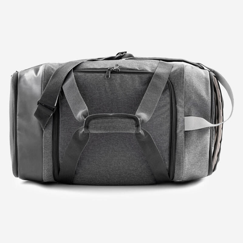 Sac de sport rigide et déperlant 55L, noir et gris