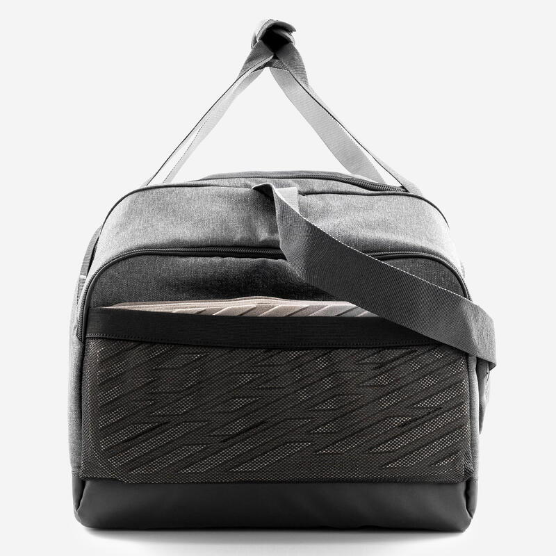 Sac de sport rigide et déperlant 55L, noir et gris