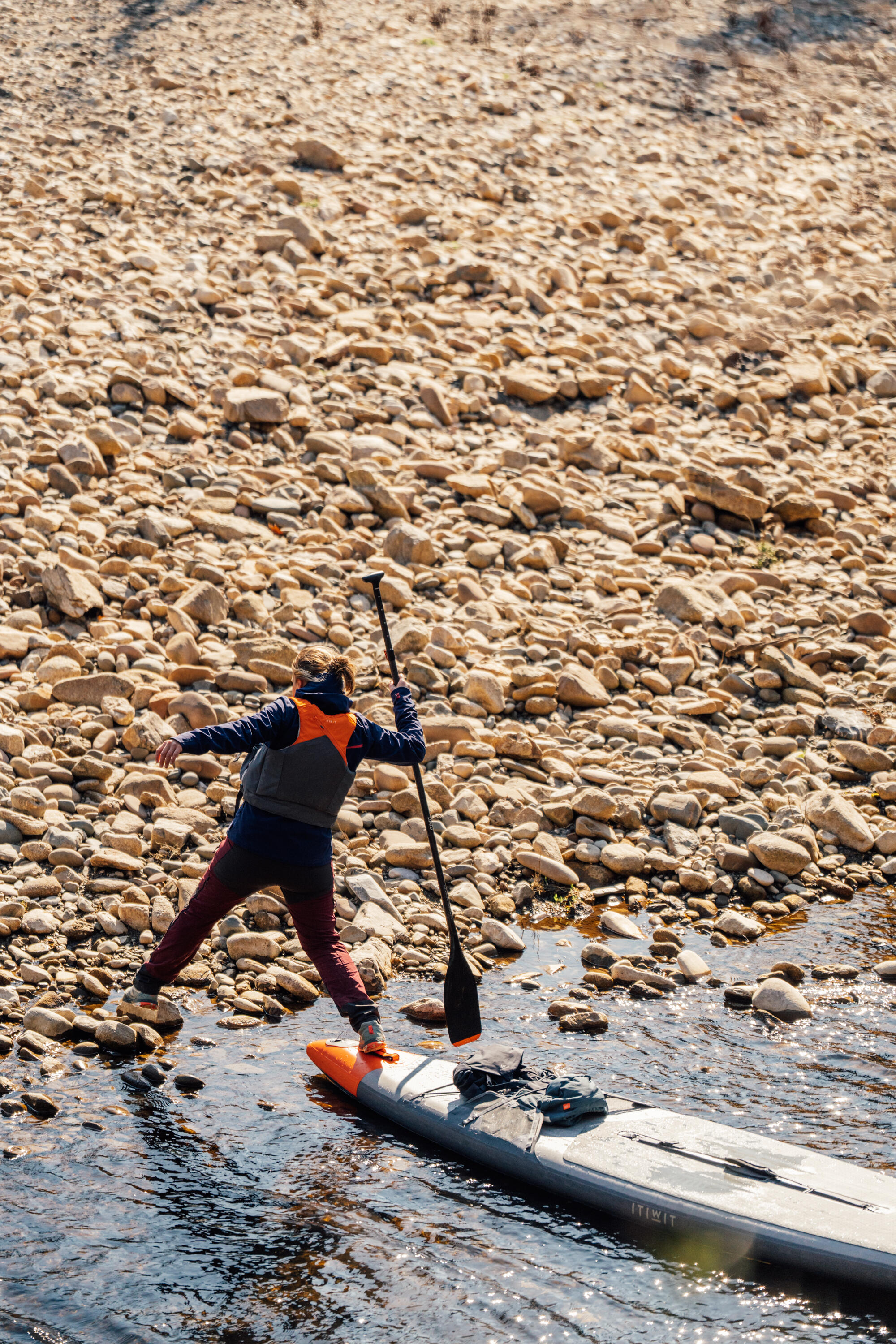 Pagaie de stand up paddle 900 carbone en 3 parties -165-205 cm 21/22