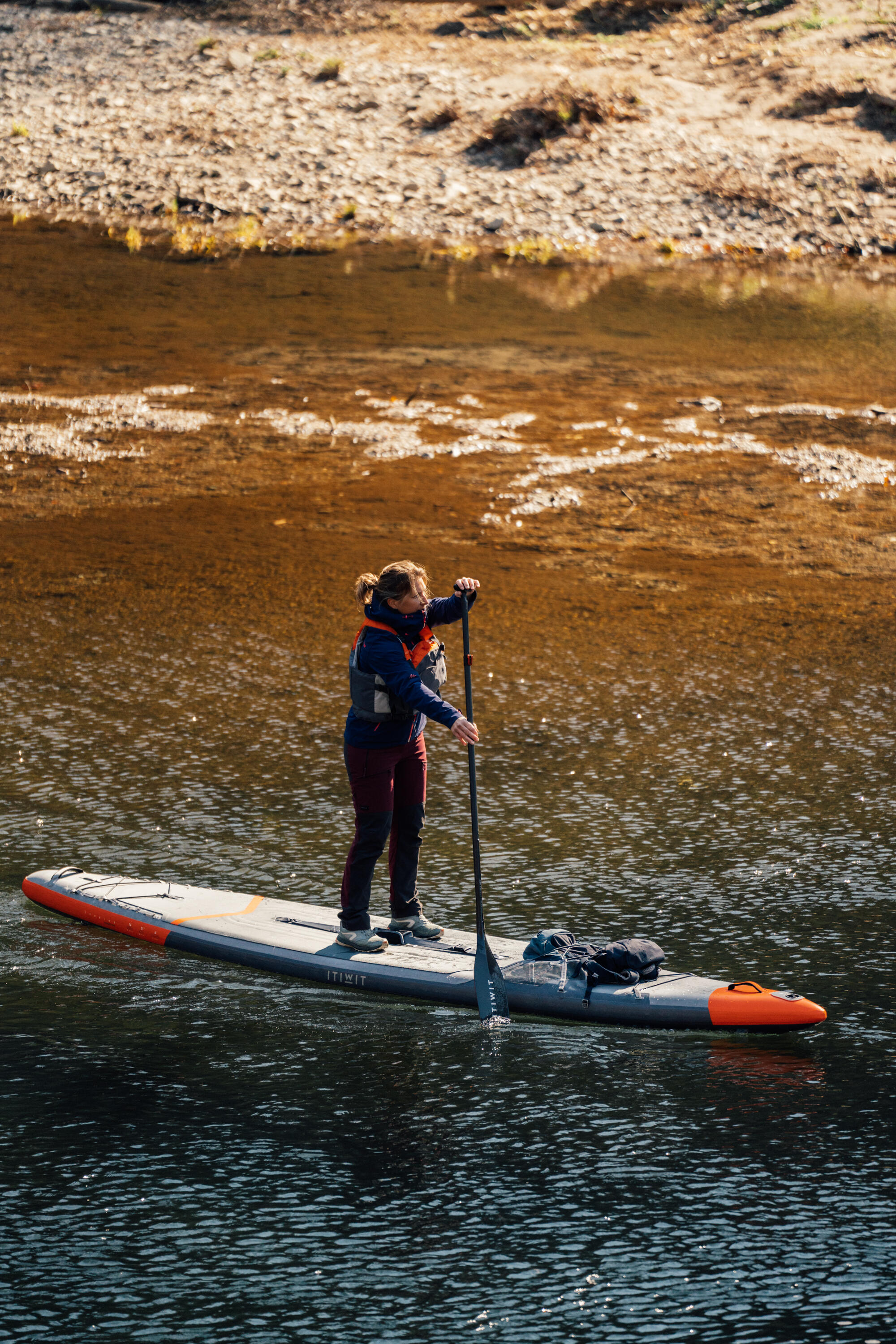 Pagaie de stand up paddle 900 carbone en 3 parties -165-205 cm 20/22