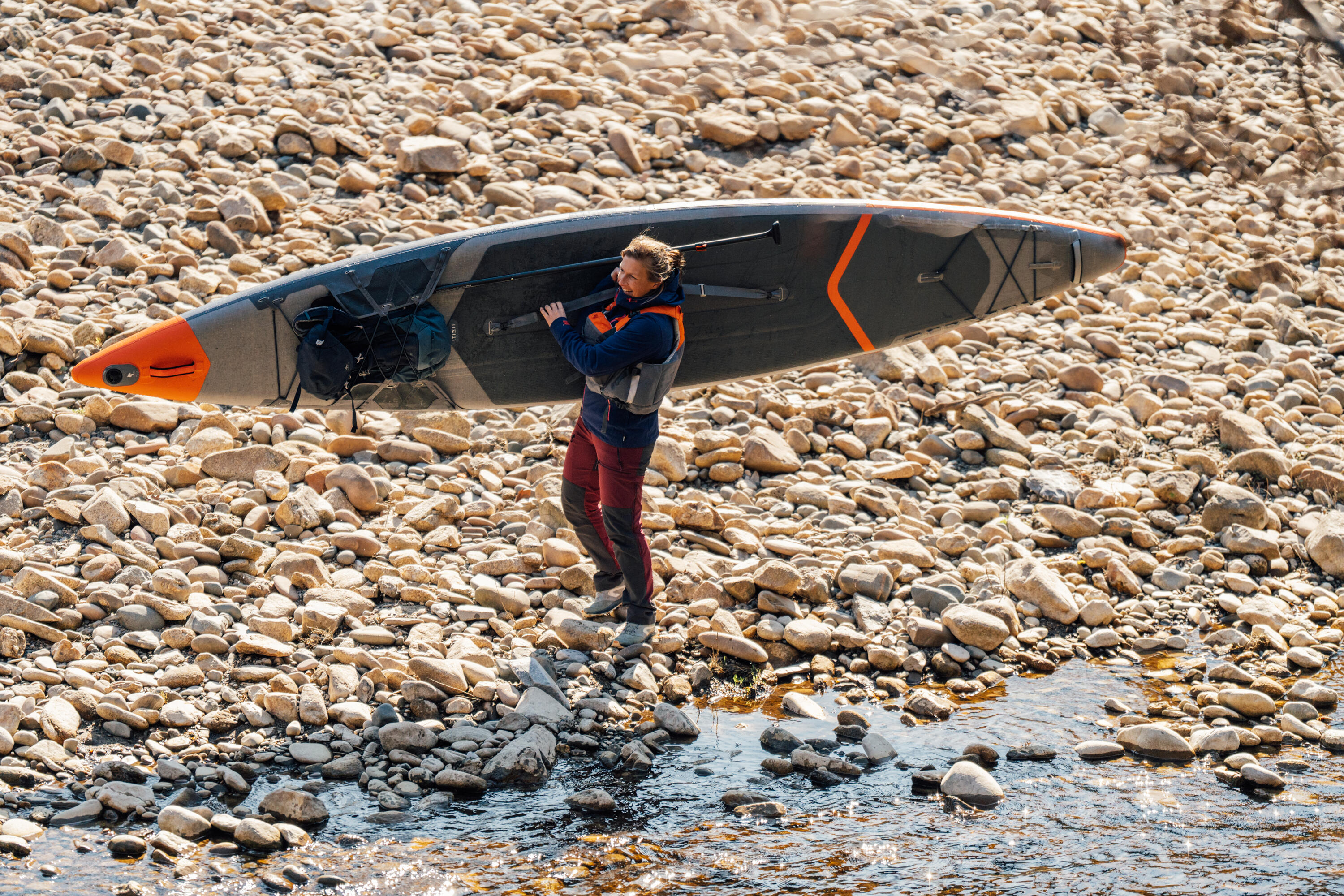 Pagaie de stand up paddle 900 carbone en 3 parties -165-205 cm 19/22