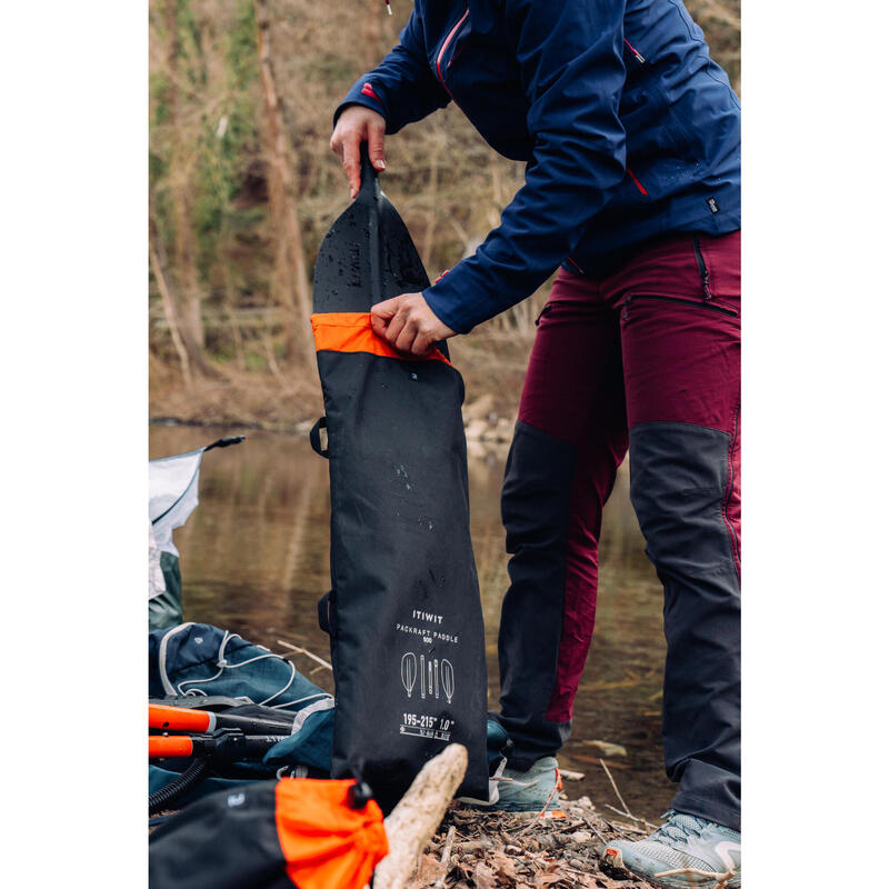 Pagaia kayak/packraft 500 carbonio-plastica smontabile 5 parti 195-215 cm