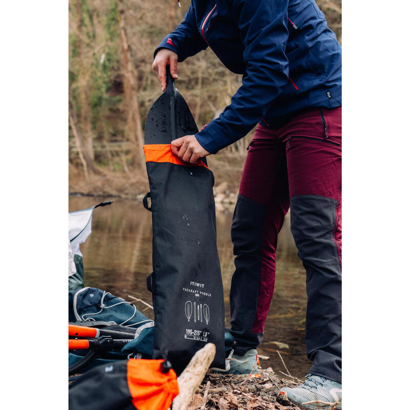 Pagaie de kayak/packraft carbone-plastique démontable-réglable 5 parties 190-210