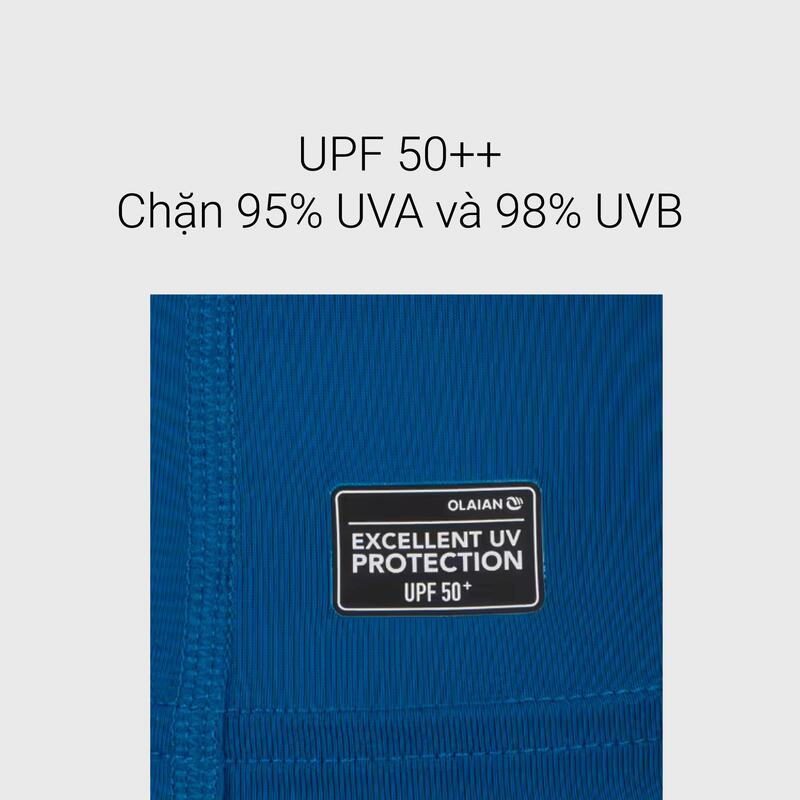 Tricou Anti-UV 100 UPF50+, UV>95% Albastru Bărbaţi