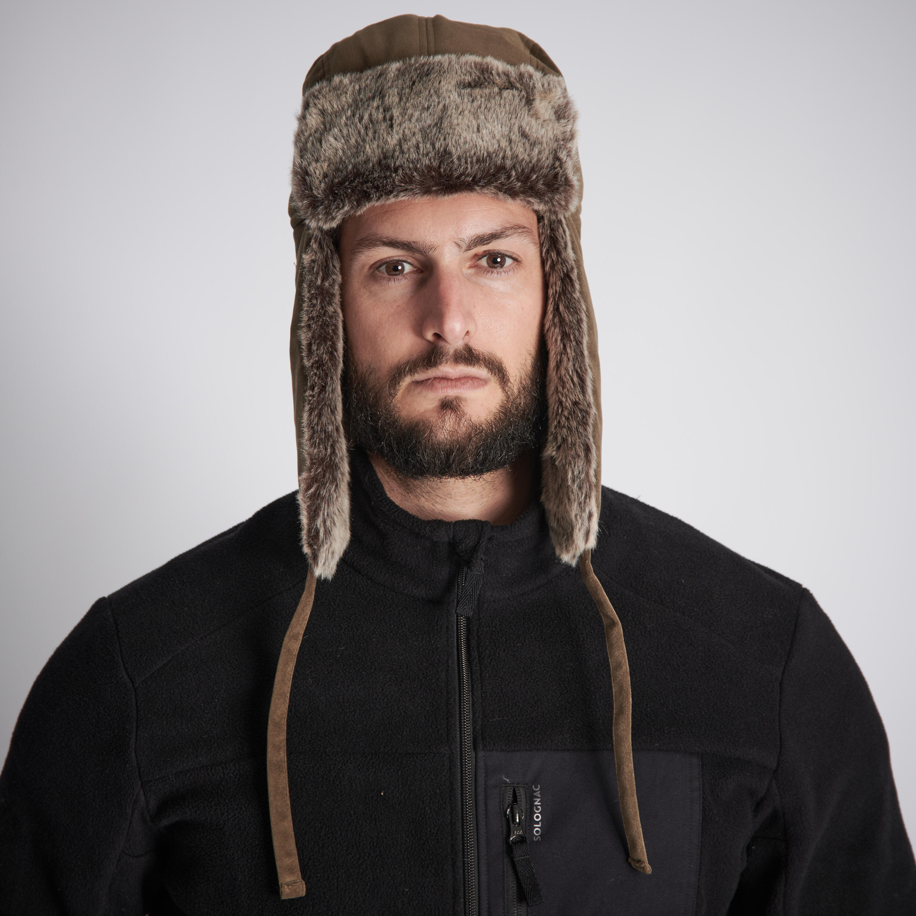 Faux Fur Hunting Hat - Toundra 500 Brown - SOLOGNAC