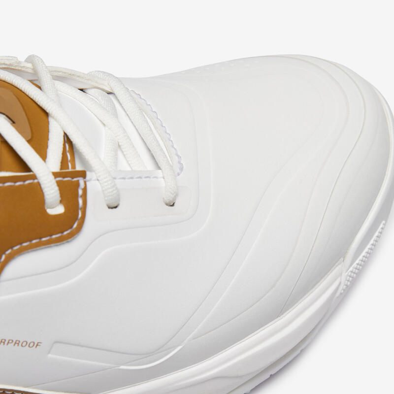 Scarpe golf uomo MW 500 impermeabili marrone-bianco