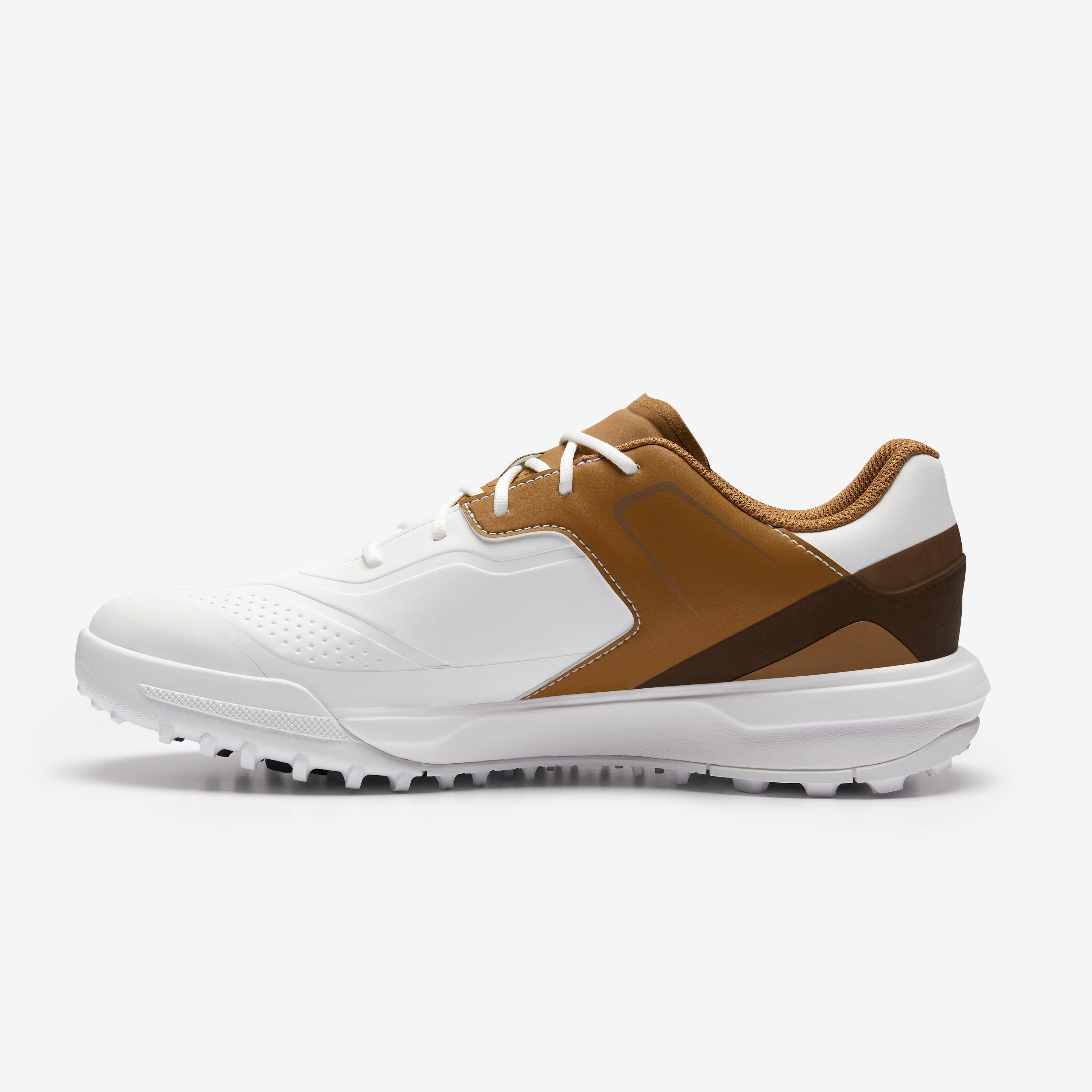 Scarpe golf uomo MW 500 impermeabili marrone-bianco 2/7