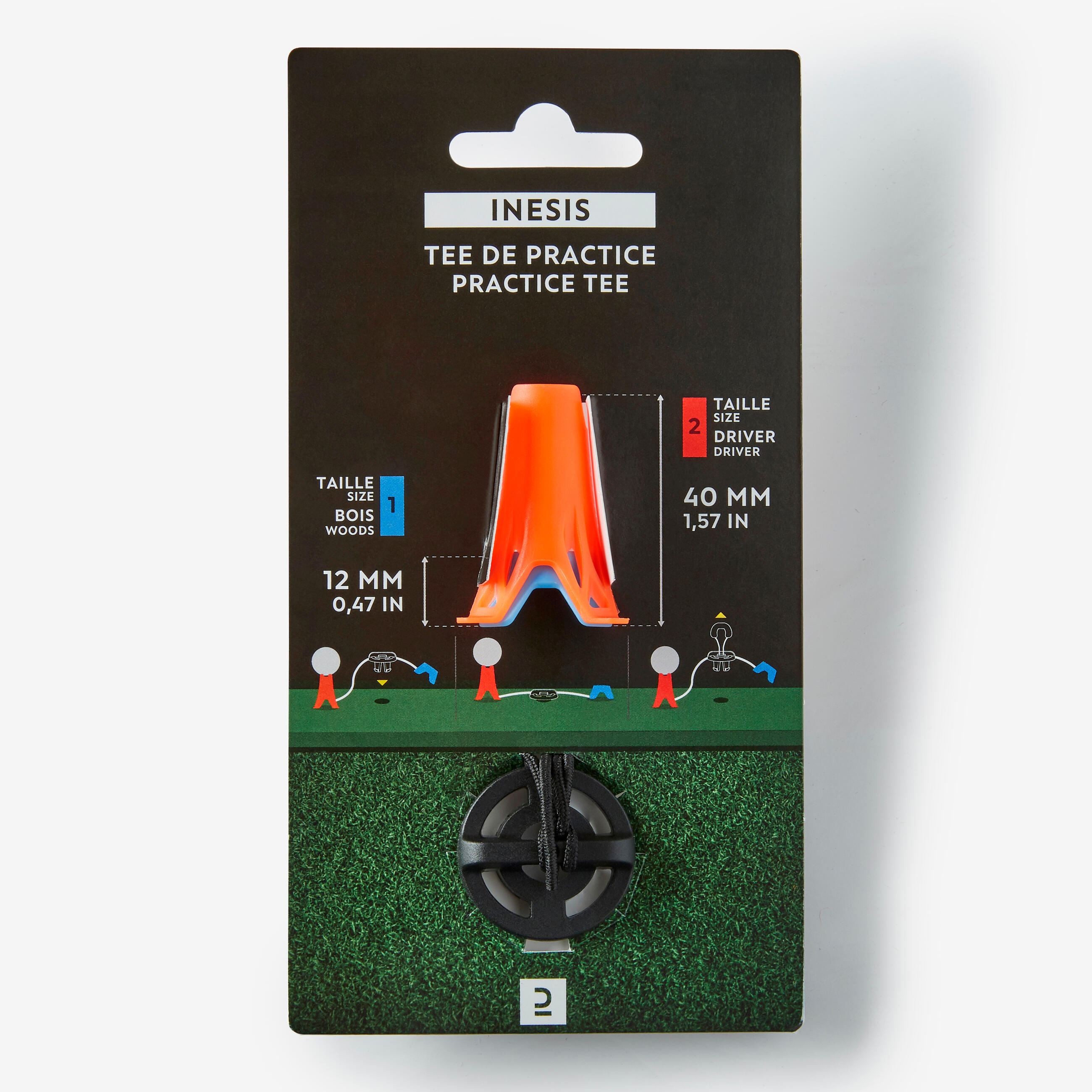 GOLF PRACTICE TEE 12 and 40 MM - INESIS 7/8