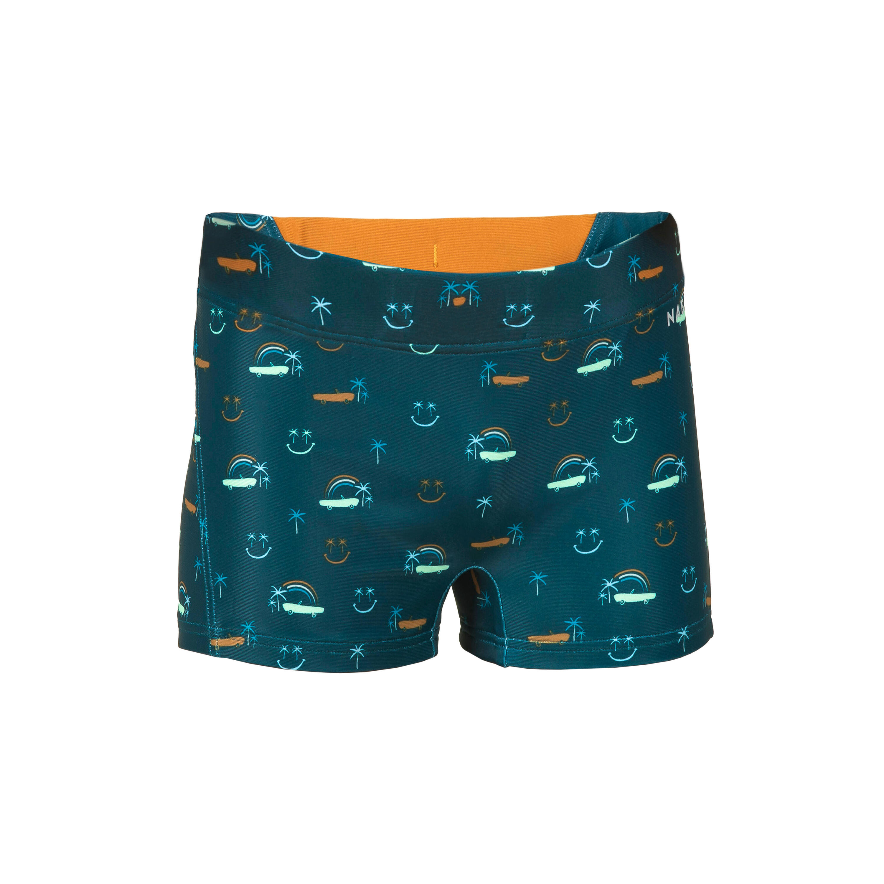 Boys swimsuit boxers 100 Kiblet Smile green without buckle 3/3